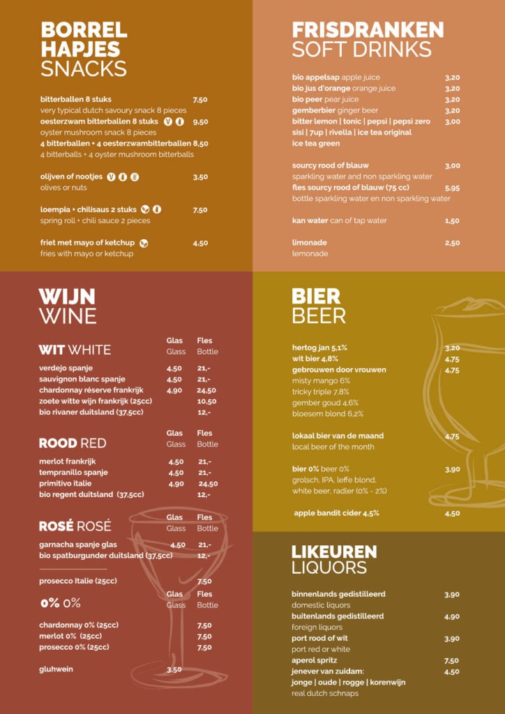 Menukaart Be my Guest wijk aan zee